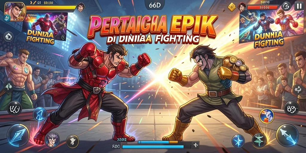 Gameplay seru dengan pertarungan epik dalam 66D.