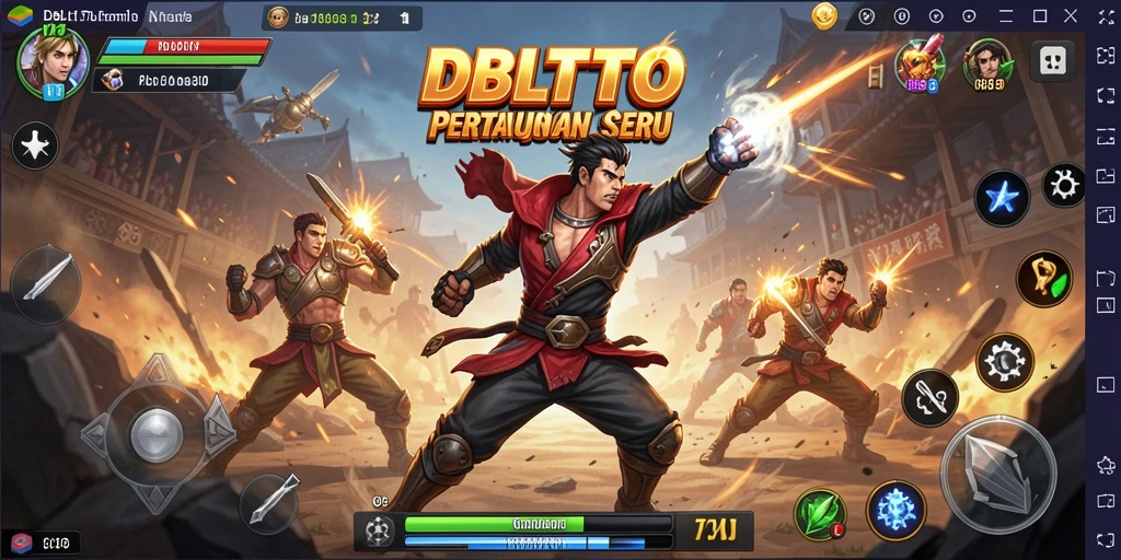 Tampilan gameplay DBLTOTO dengan aksi Fighting yang intens dan karakter menarik.