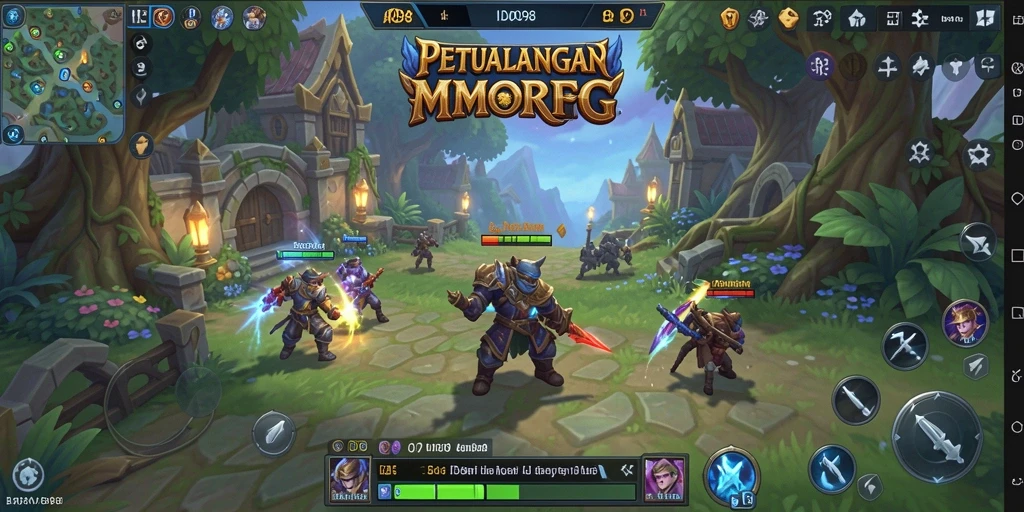 Tampilan gameplay seru dari ID098, petualangan MMORPG yang mendebarkan.