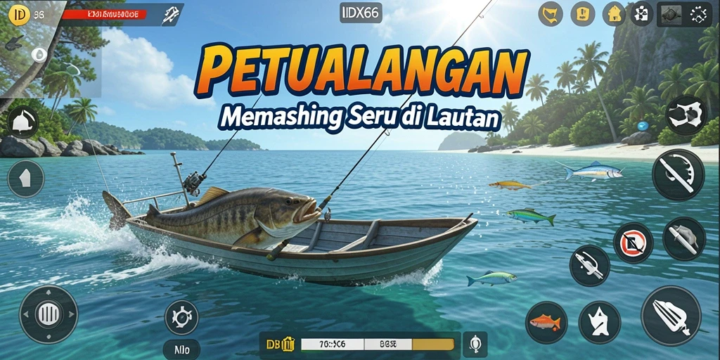 Tangkapan ikan besar dalam gameplay IDX66 yang seru.