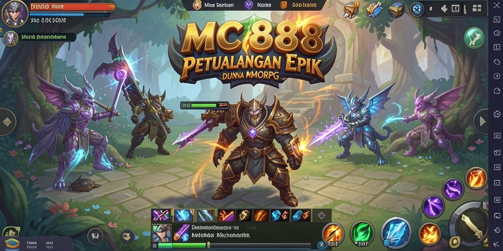 Screenshot gameplay MC888 dengan aksi petualangan MMORPG yang mendebarkan.
