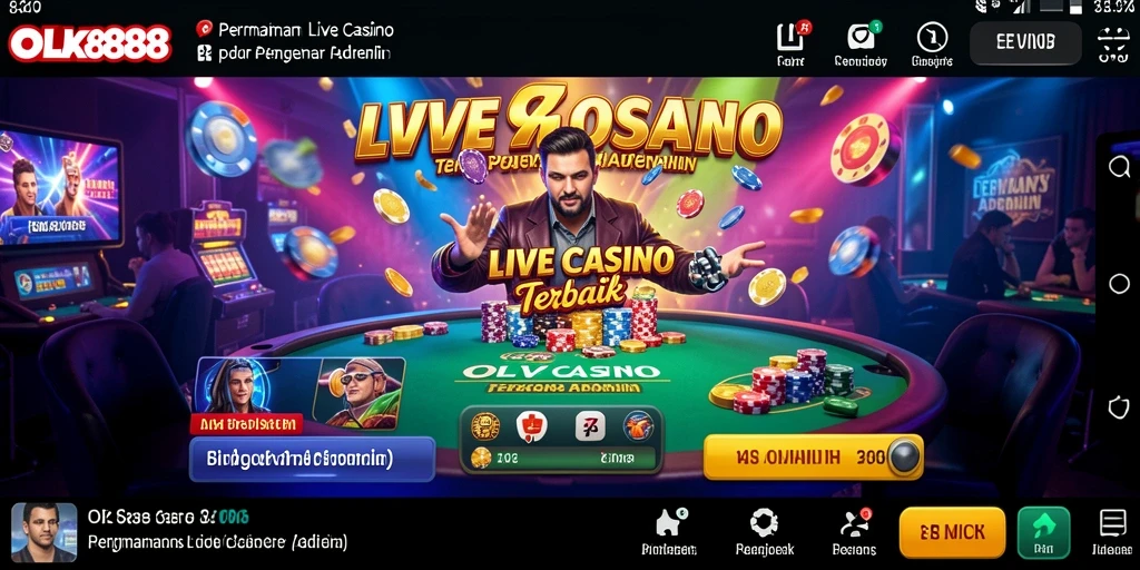 Screenshot OLX888 menampilkan dealer langsung yang sedang memainkan roulette.