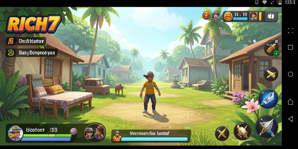Tampilan gameplay yang cerah dan menghibur di RICH7.