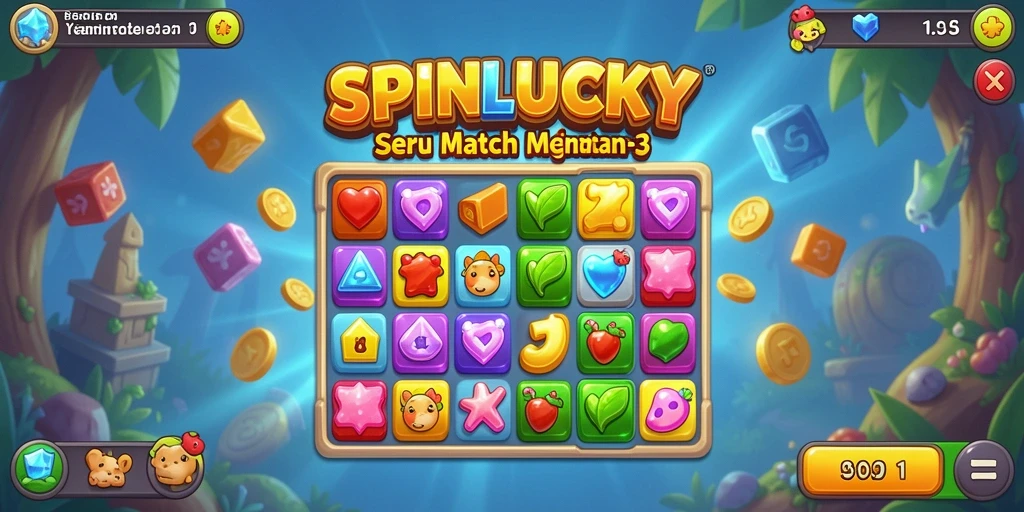 Tampilan gameplay Match-3 yang seru dan penuh warna.